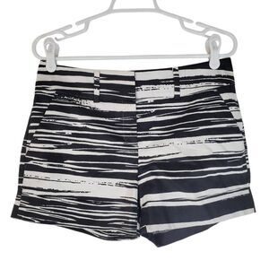 7th Avenue New York & Company Suiting Collection Chino Shorts Black White Size 6
